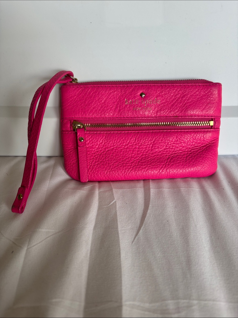 kate spade floral multicolor leather wristlet clutch - pink & green roses - Picture 14 of 17